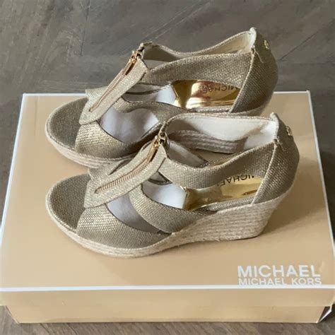 michael michael kors damita canvas wedge 